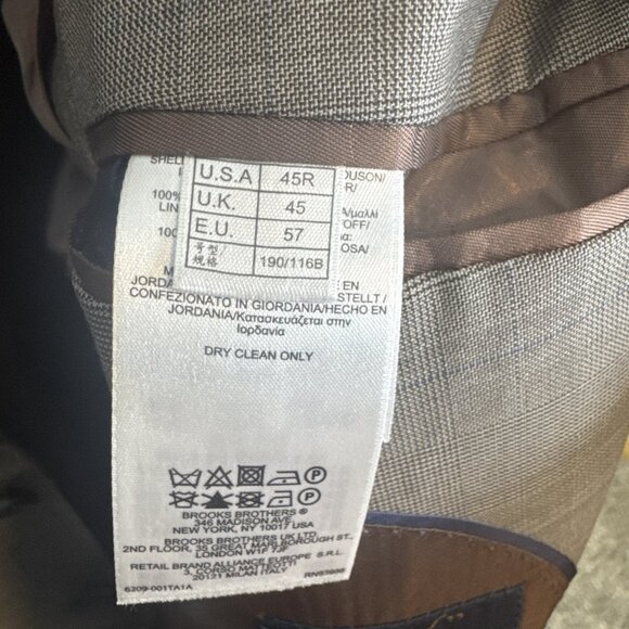 Brooks Brothers 346 Madison Fit Men 44 Brown Glen Plaid Wool Blazer Jacket - Picture 8 of 10